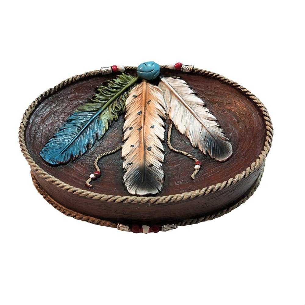 Tribal, Feathers & Beads Soap / Change Dish
